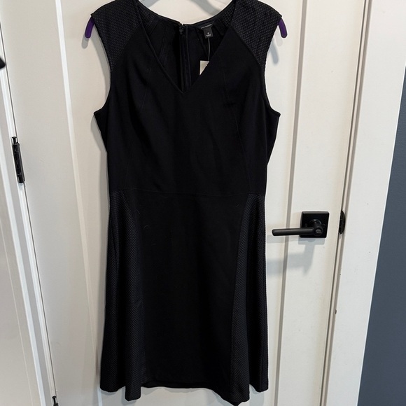 Ann Taylor Black Textured Midi Dress - Picture 1 of 11
